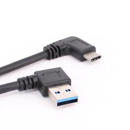 Typ-c 3.1 Stecker (90 Grad Abgewinkelt) Auf Usb 3.0a Stecker (rechtwinklig Abgewinkelt) Und Beidseitig Biegsam Für Mobiltelefone Und Tablets.