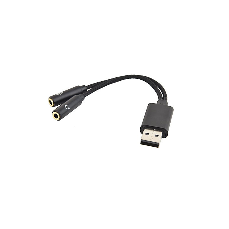 Usb-auf-3,5-mm-kopfhörer-/mikrofon-splitter-adapter Für Desktop-/laptop-computer