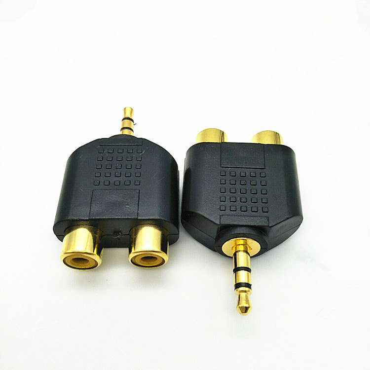 Vergoldeter 3,5-mm-klinkenstecker (2-kanal) Auf 2 Rca-buchsen-audioadapter Für Computer Und Fernseher, 3,5-mm-stecker, Rca-buchse.
