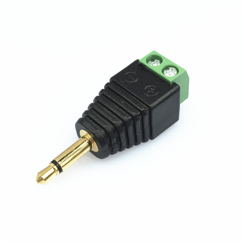 Vergoldeter 3,5-mm-mono-aux-auf-3,5-mm-mono-kopfhörerstecker Ohne Löten Mit Grünen Anschlüssen Für Den Diy-einsatz.