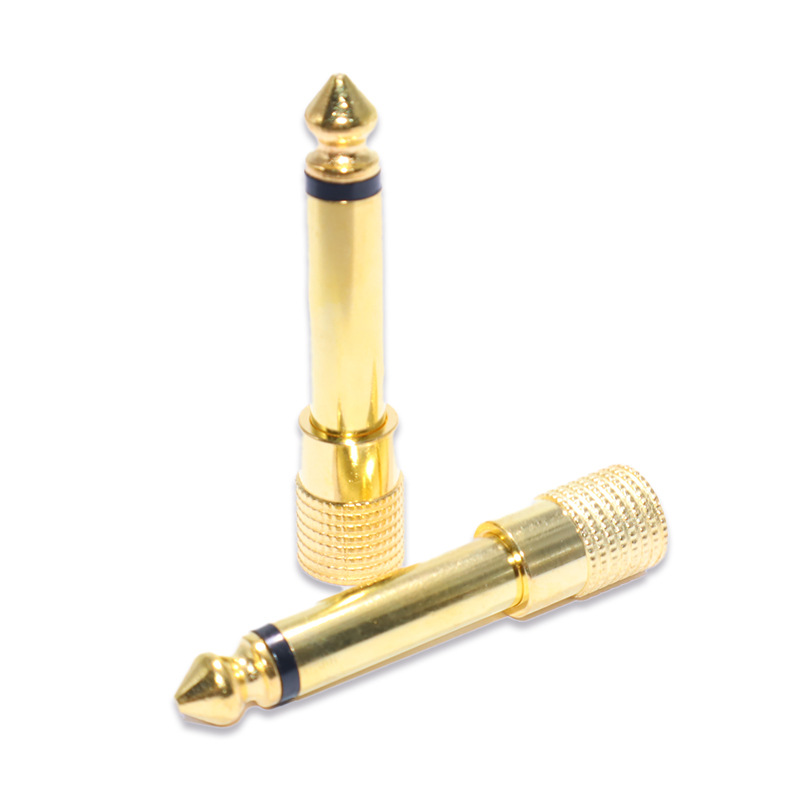 Vergoldeter 6,5-mm-auf-3,5-mm-adapter, 6,35-mm-stecker Auf 3,5-mm-buchse Mono-konverter Für Kopfhörer/tastatur.