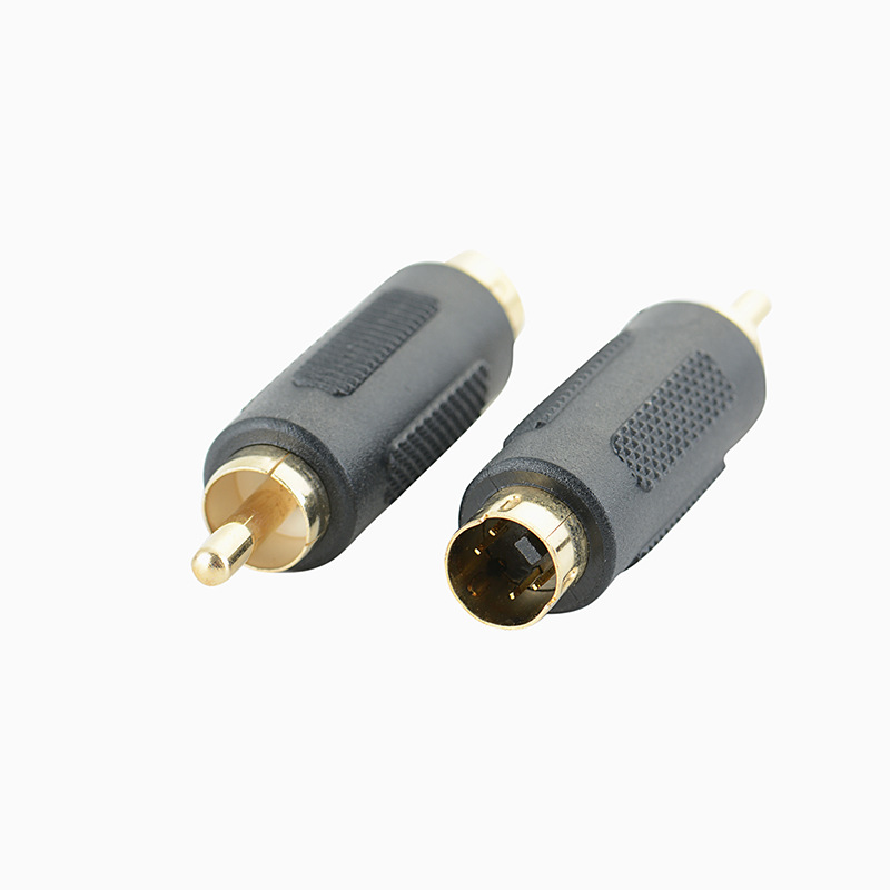 Vergoldeter Av-auf-s-terminal-audioadapter (stecker), Rca-stecker Auf S-video-stecker-videoadapteranschluss