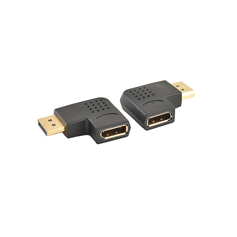 Vergoldeter, Abgewinkelter Dp-stecker Auf Dp-buchse Hd-verlängerungsadapter, L-förmiger Stecker Auf Buchse Tv/computer-konverter