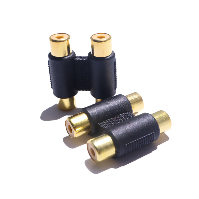 Vergoldeter, Gerader 2-zu-2-rca-buchsenstecker Für Rca- Und Av-buchsenadapter