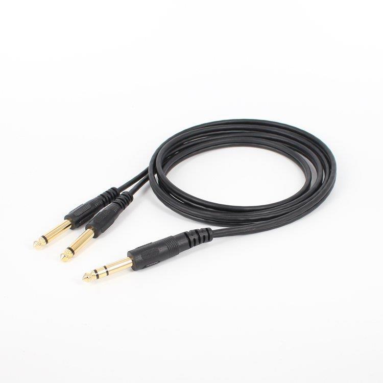 Vergoldetes 6,35-mm-klinkenstecker-zweikanal-auf-zweikanal-6,35-mm-klinkenstecker-1-zu-2-audio-adapterkabel Für Elektronisches Keyboard, Mischpult, Verstärker