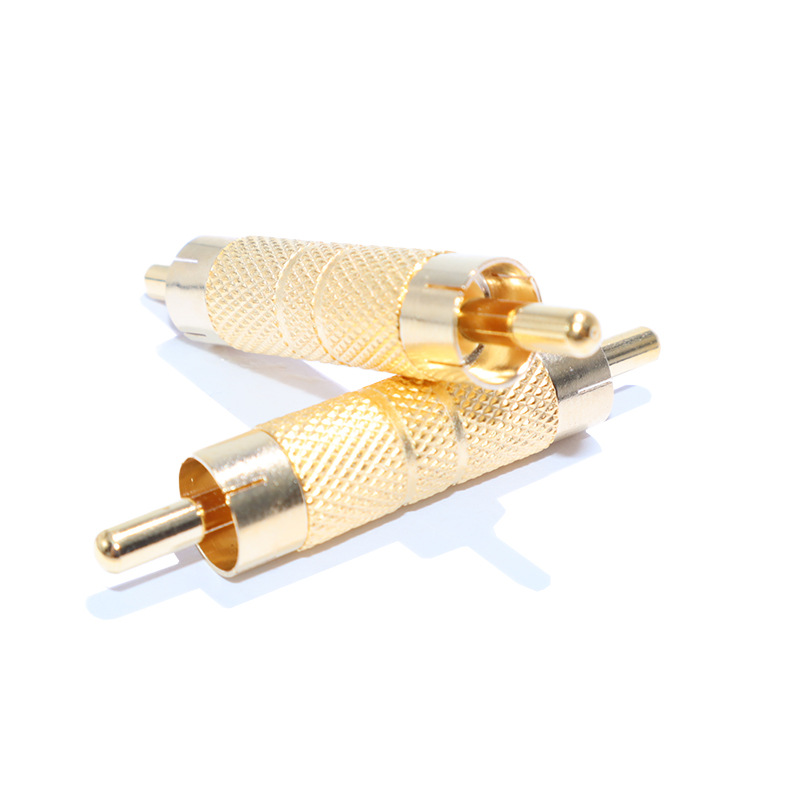 Vergoldetes Rca-stecker-auf-rca-stecker-auf-rca-stecker-audio-/videokabel, Mono-audioadapter