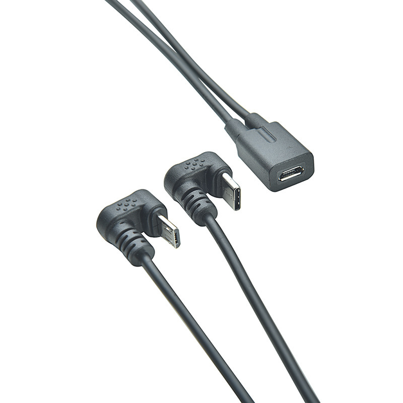 Micro5p Buchse Auf Type C Stecker + Micro5p Stecker 1 Auf 2 Adapter Für Mobiltelefone Und Tablets, U-förmiges Ladekabel, 1 Auf 2 Kabel.