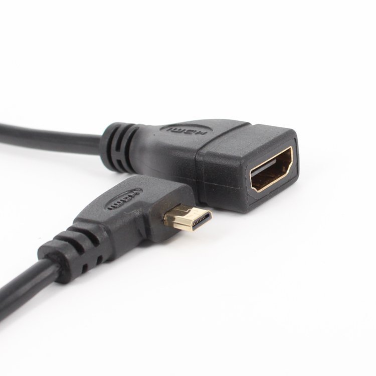 Rechtwinkliges Micro-hdmi-auf-hdmi-adapterkabel, Kurzes Hd-micro-hdmi-kabel Zum Anschluss Eines Mobiltelefons An Einen Fernseher