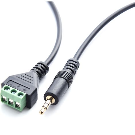 3,5-mm-zweikanal-stereo-audio-adapterkabel, Vergoldet Und Lötfrei, Mit Grünem Anschluss.