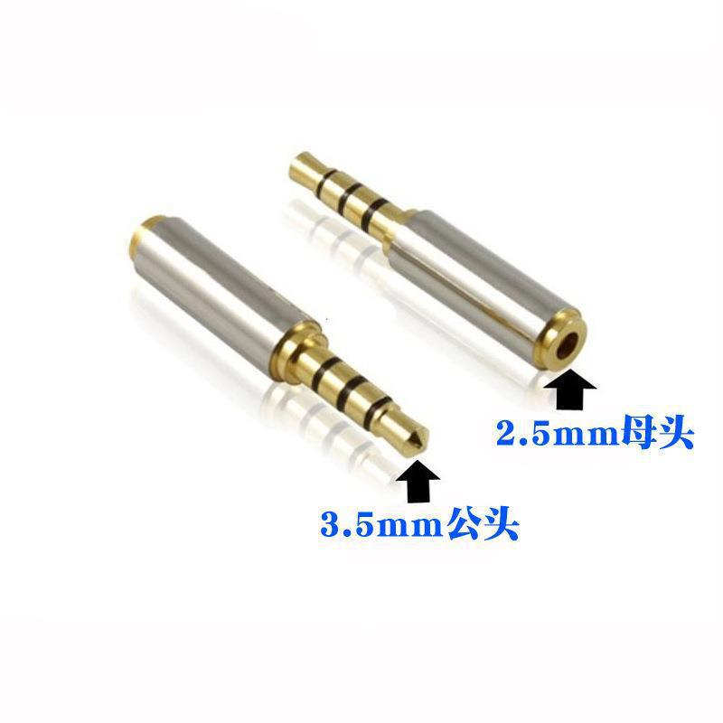 Ganzmetall-kupferadapter 3,5-mm-stecker (vierteilig) Auf 2,5-mm-buchse Für Mobiltelefone Und Kopfhörer, Kleiner Auf Großer Stecker.