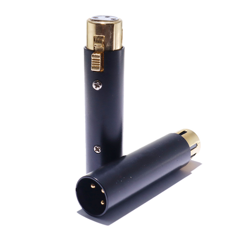 Vergoldeter, Schwarzer Dreipoliger Xlr-adapter (stecker Auf Buchse) Für Mischpulte, Xlr-mikrofone, Audioadapter, Buchse-auf-buchse-steckverbinder