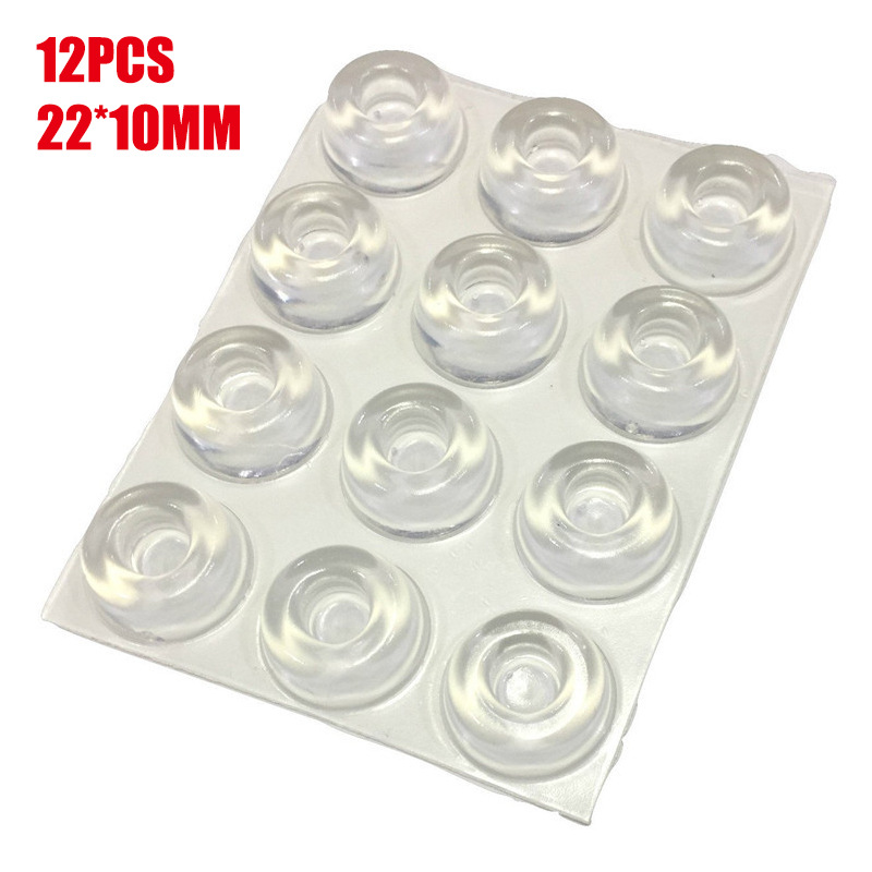 Hochtransparente Pvc-antikollisionspads 22 X 10 Mm Für Möbel Und Schränke, Schallabsorbierend, Selbstklebend, Rutschfest, Stoßdämpfend Und Stoßfest (12 Stück)