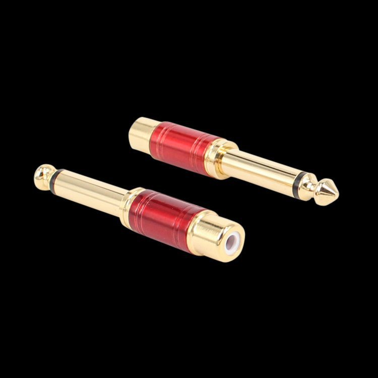 6,5"-farb-audioadapter Auf 6,35"-cinch-buchse, Vergoldetes Reines Kupfer Für Mischpult/verstärker.