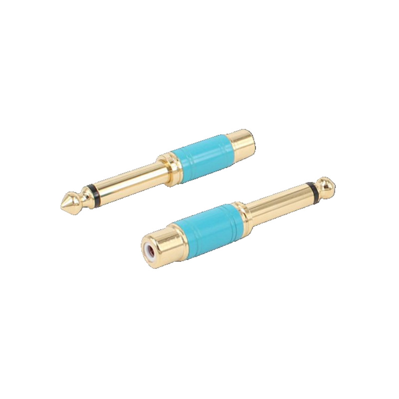 Reiner Kupfer-vergoldeter Rca-audio-adapter (weiblich) Auf 6,35-mm-doppelpol-rca-klinkenbuchse Für Mischpulte Und Verstärker.