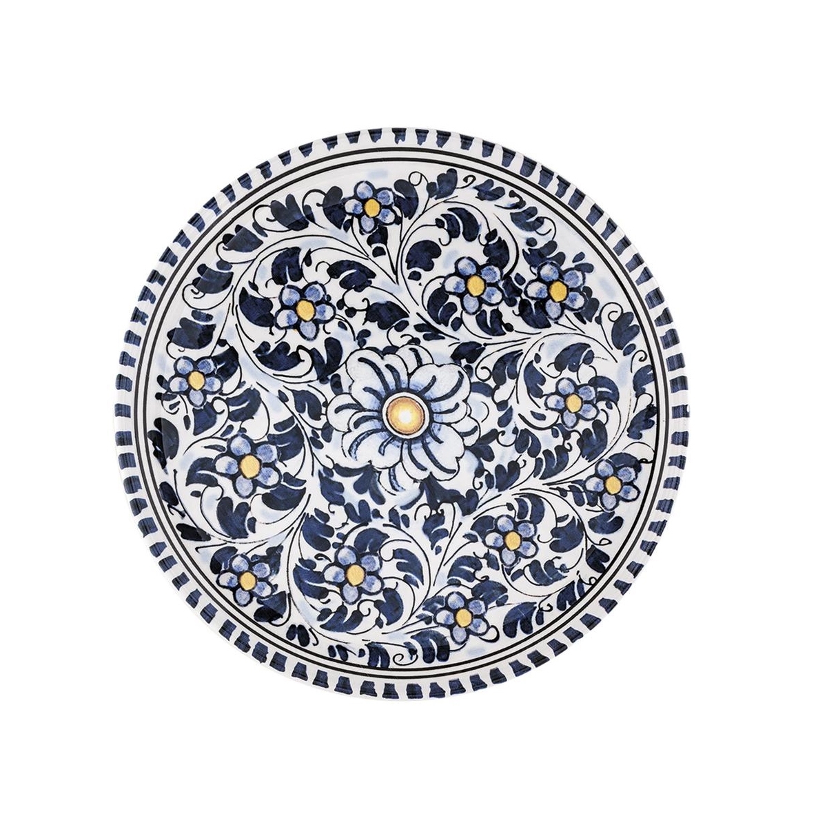 Runder Servierteller 36cm Aus Blauer Keramik Nizza