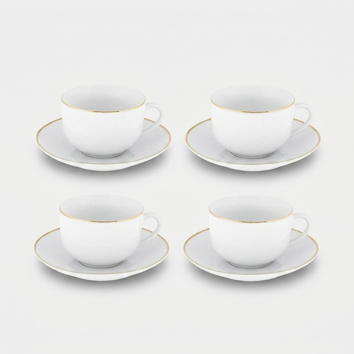 Set Aus 4 Eleganten Porzellan-teetassen Gold Chic