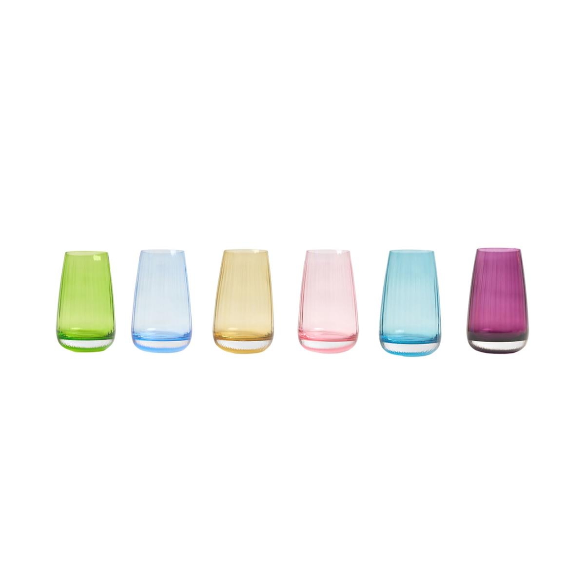 6-teiliges Set Bunte Wassergläser 300 Ml Alaska