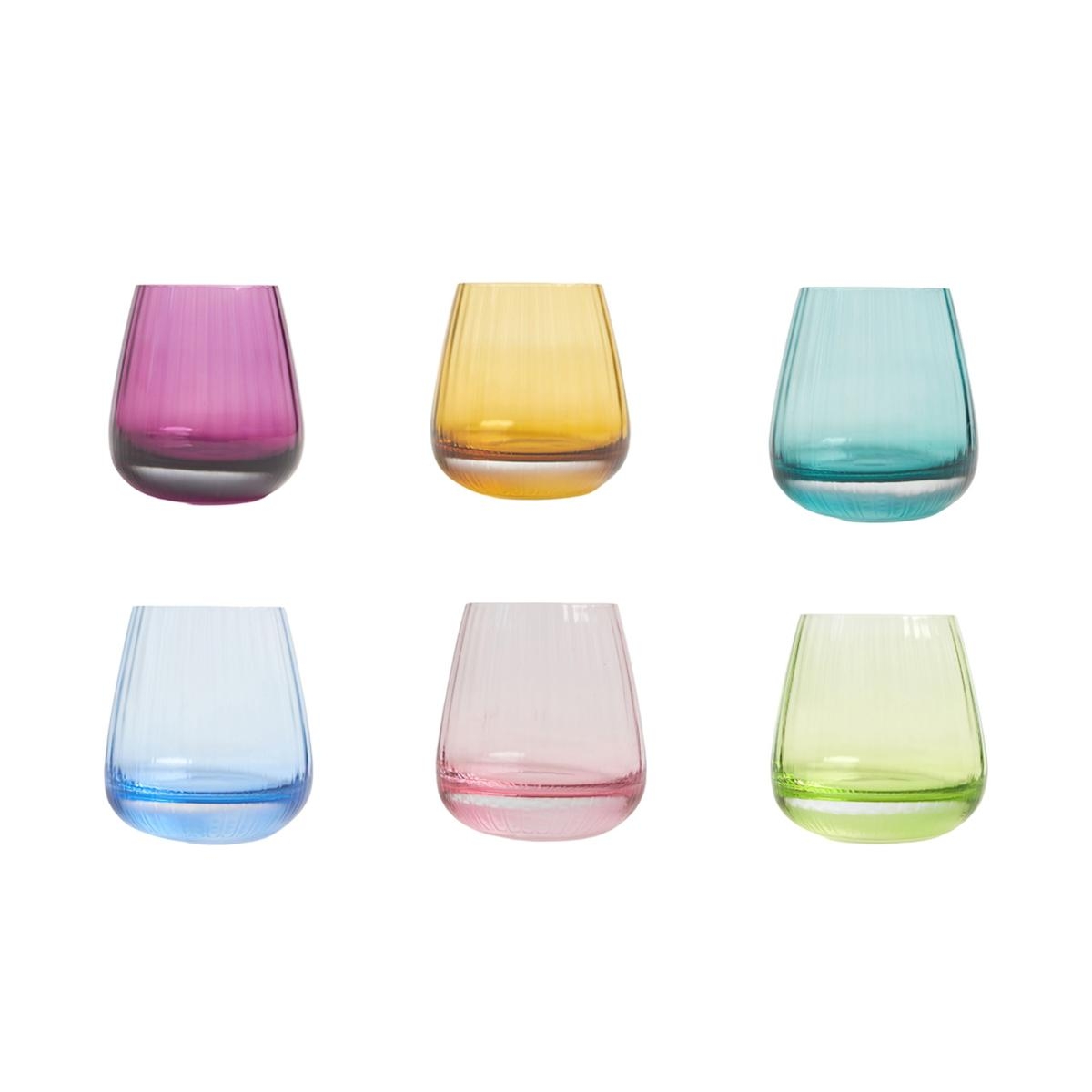 Multifarbige Glasbecher 300ml, 6er-set Alaska