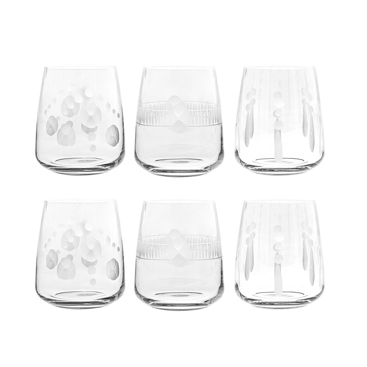 Set Mit 6 Wassergläsern 350ml Praga, Geschliffen