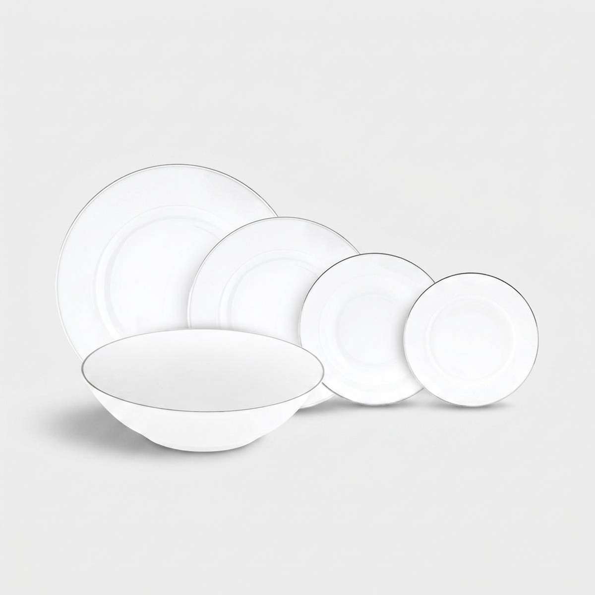Tafelservice Aus Porzellan 38-teilig Mit Salatschüssel Platinum Chic