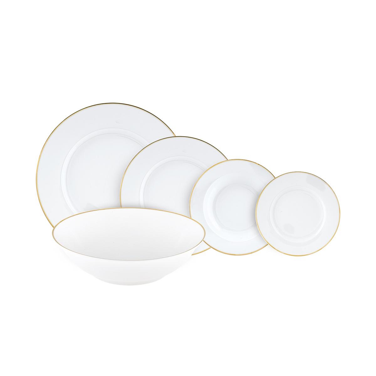 Elegantes Porzellan-geschirrset 38-teilig Gold Chic
