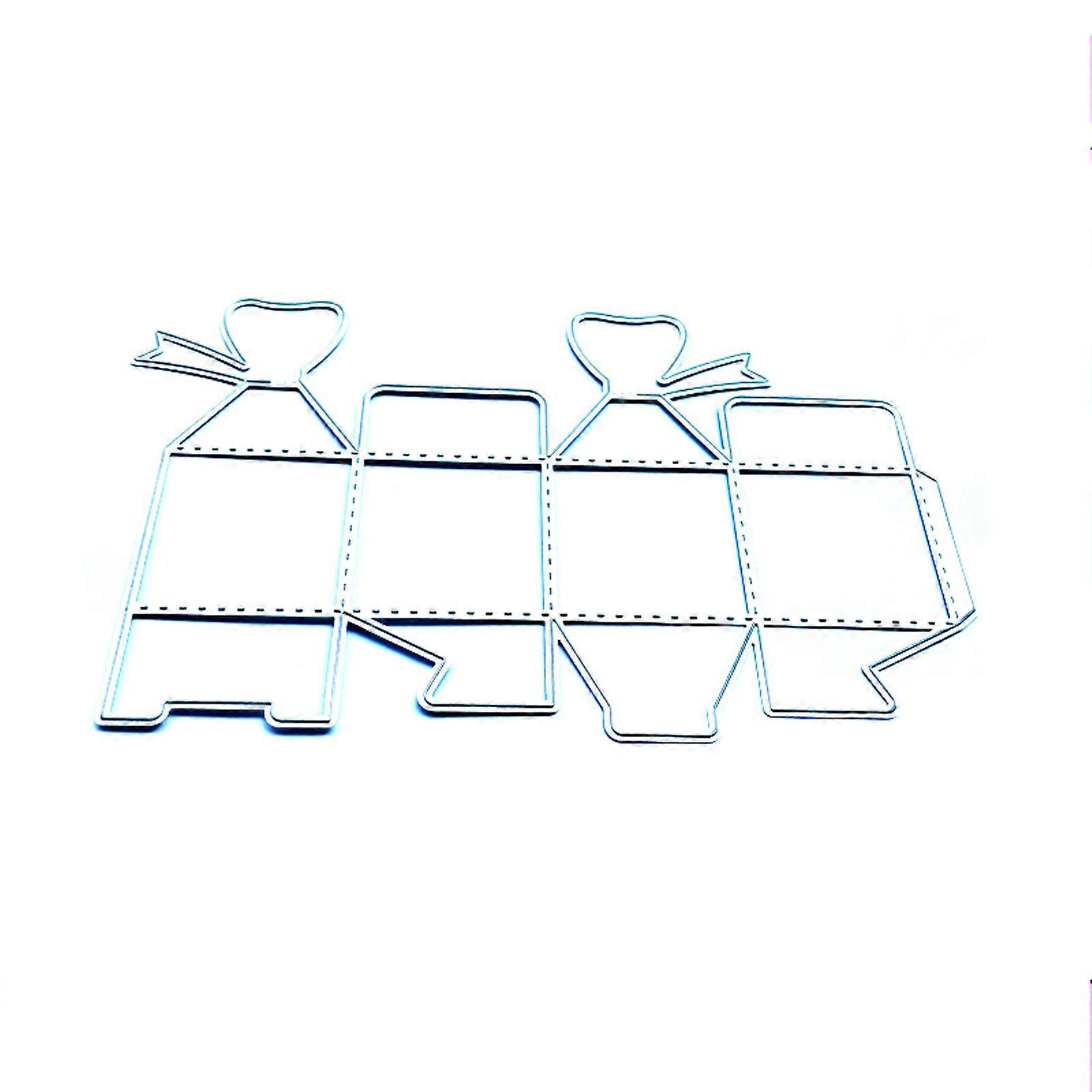 3d-schleifen-bonbonbox-metallstanzschablone Zum Selbermachen, Falten Für Hüllen, Papiervorlage