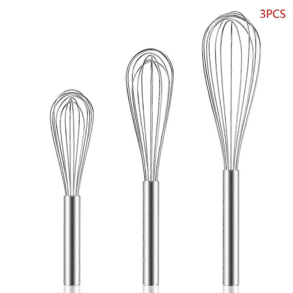 3-teiliges Set Aus 8, 10 Und 12 Zoll Großen Edelstahl-schneebesen, Handrührgeräten, Mehlmischern, Sahnebereitern, Rühr- Und Milchaufschäumern – Küchenhelfer
