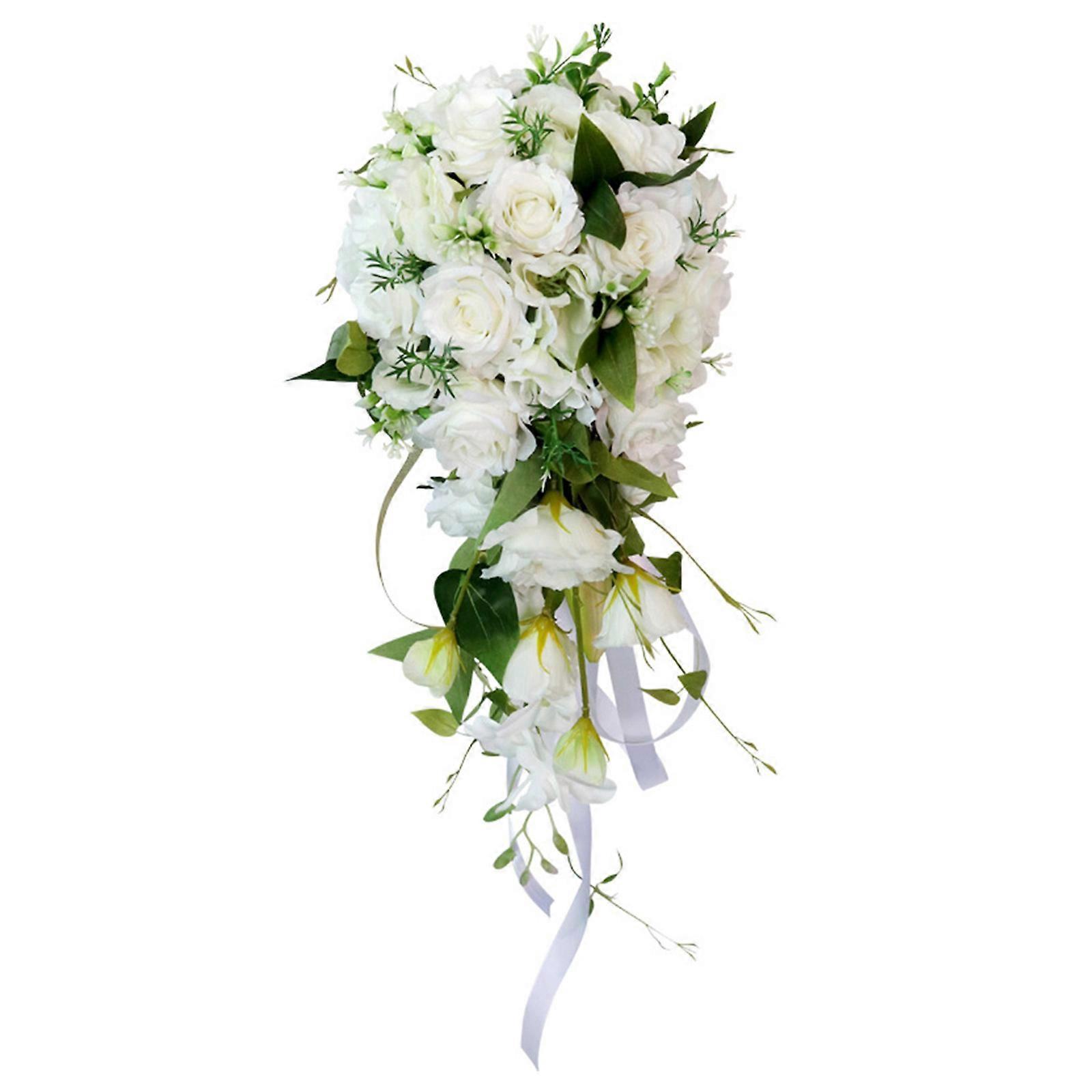 Rosenhochzeit Brautstrauß Romantischer Wasserfall Mit Blume Braut Braut