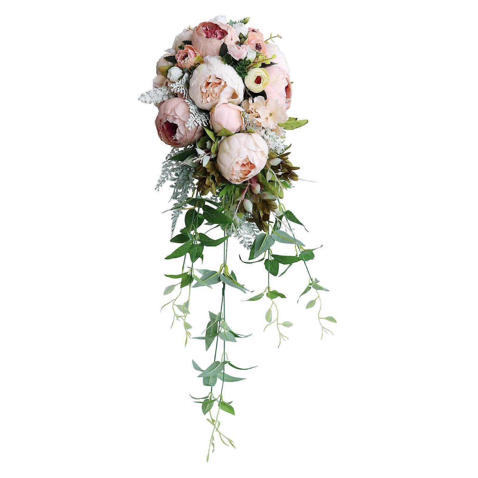 Romantischer Brautstrauß Mit Wassertropfen-pfingstrosen, Blumenschmuck Für Die Braut, Brautjungfernsträuße Und Dekoration
