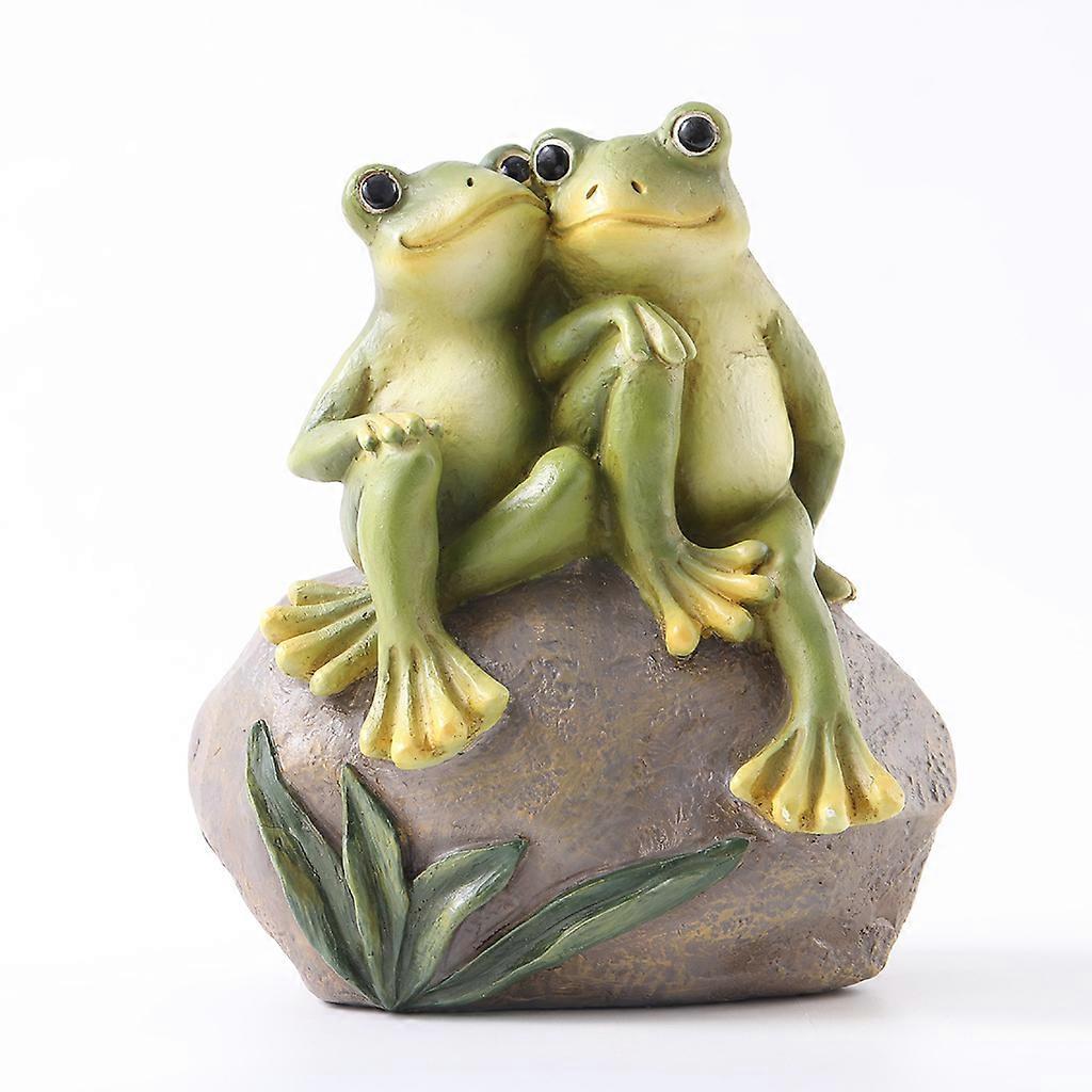 Froschpaar Auf Steinstatuen, Harzfiguren, Ornament, Lustiger Liebhaber, Tier, Romantische Skulptur, Heim-, Büro- Und Gartendekoration