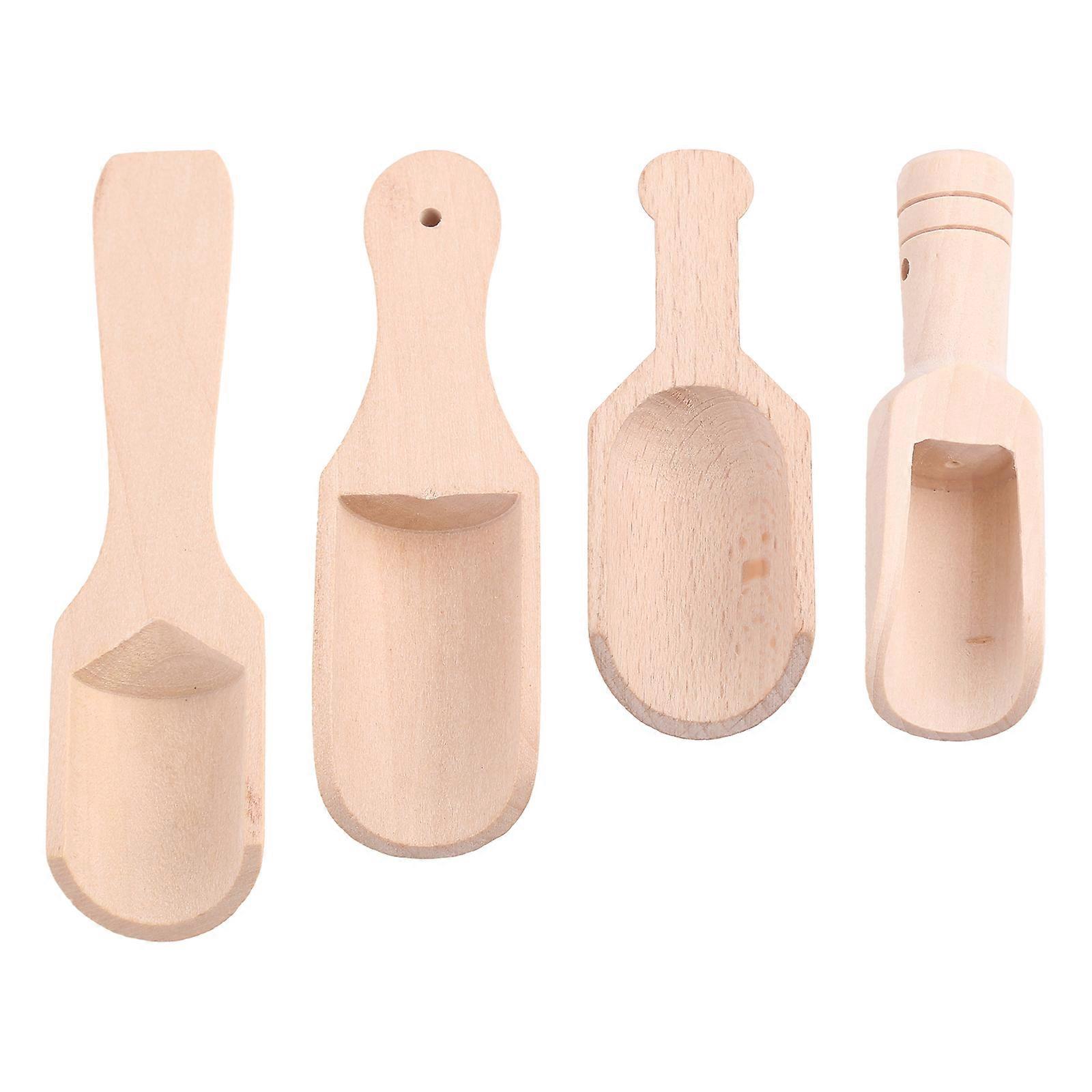 4er-set Mehrzweck-mini-löffel Aus Holz Für Badesalz, Mehl, Süßigkeiten, Gewürze, Zucker, Müsli, Kaffeebohnen, Soßen, Küchenhelfer Und Teezubehör