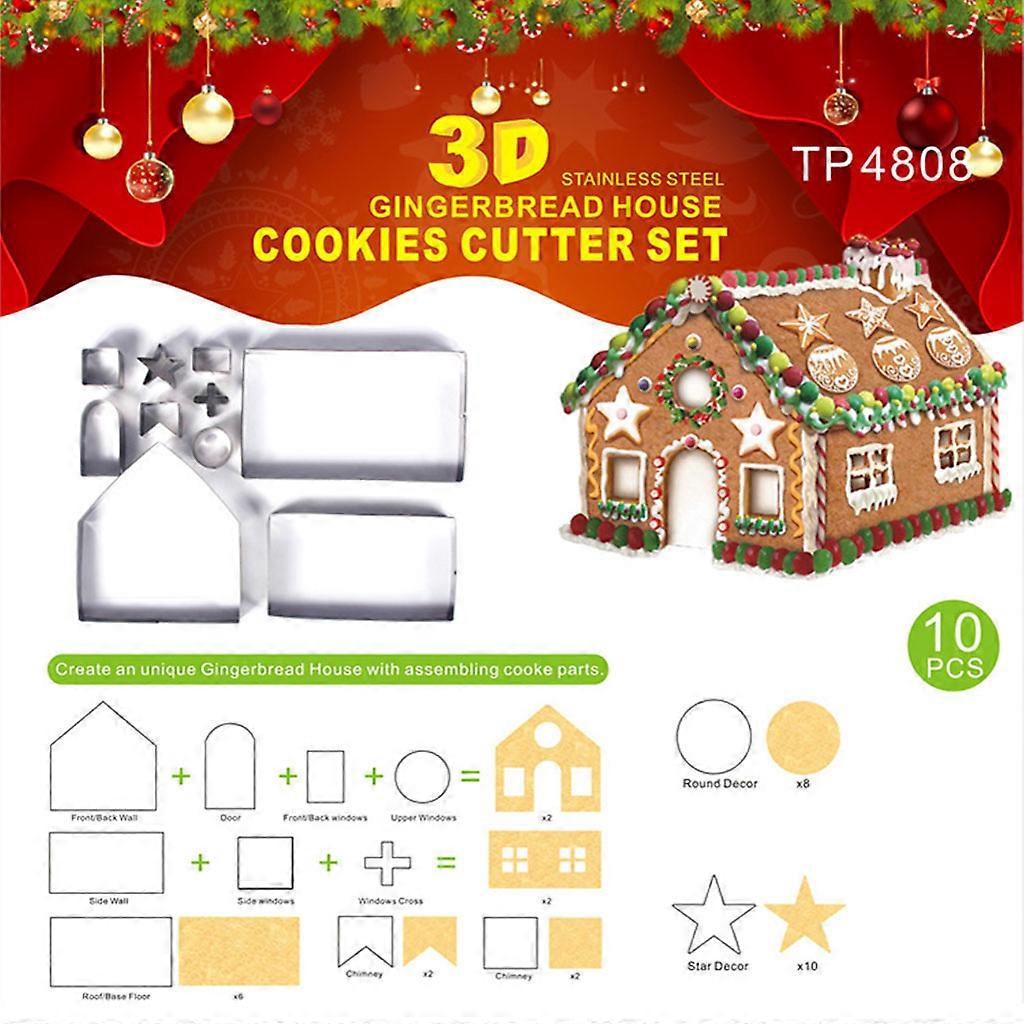 3d-lebkuchenhaus-backform-set Für Weihnachtsplätzchen Und Kekse