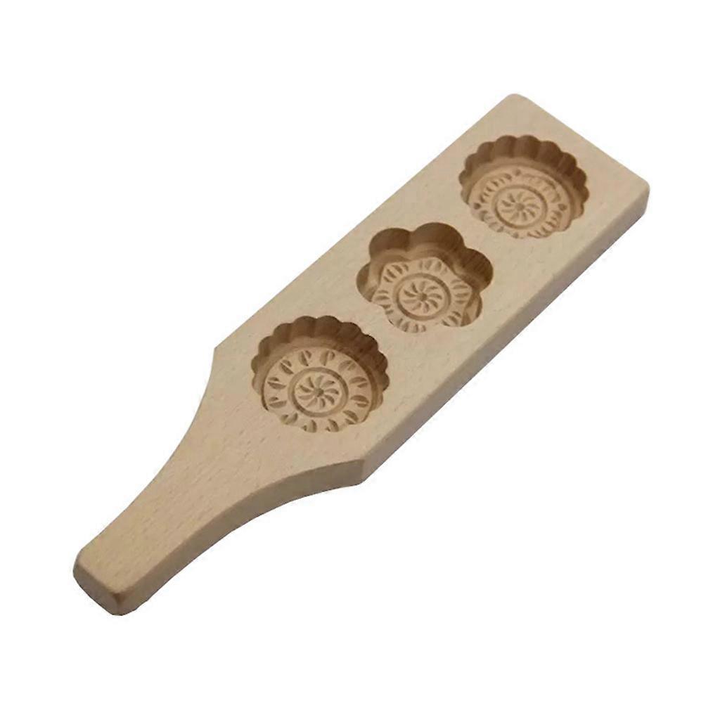 Traditionelle Chinesische Mondkuchenform Zum Mittherbstfest, 2-teilige Handgefertigte Holzform In Blumenform Für Muffins, Kekse, Plätzchen Und Kürbiskuchen