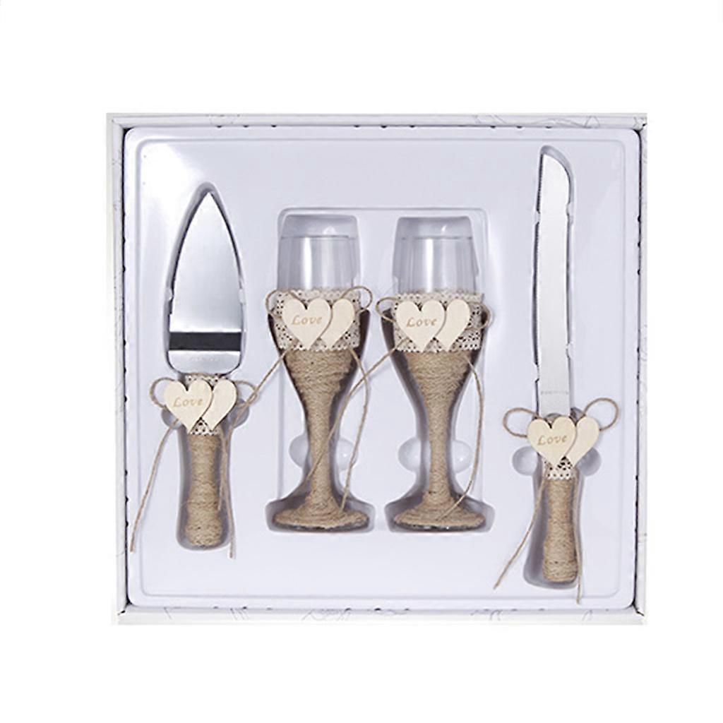 Rotweingläser, Messer, Schaufel, Weinglas, Vierteilige Geschenkbox, Hochzeitsbedarf