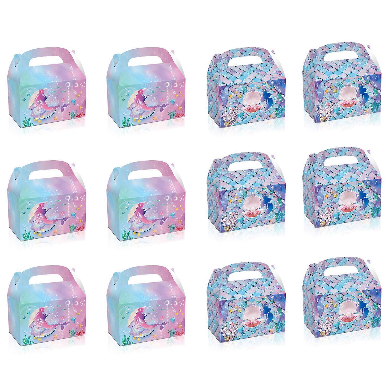 12 Stück Süßigkeitenboxen, Geschenktüten Und Mitgebseltüten Aus Papier, Partytüten Für Kindergeburtstage, Babypartys Und Unterwasser-mottopartys