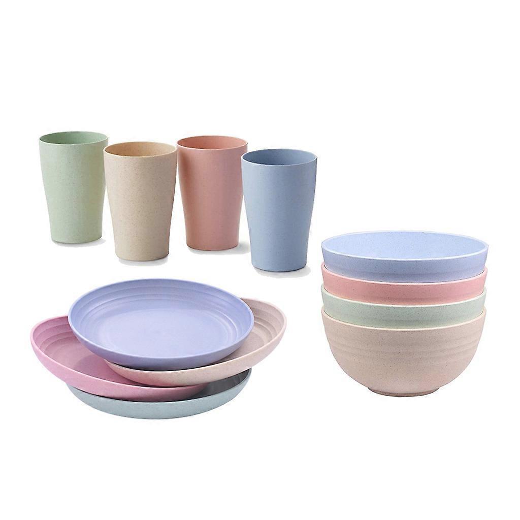 Unzerbrechliches Set Aus Müslischalen, Obstschalen, Suppenschalen, Reisschüsseln, Tellern Und Bechern, Spülmaschinen- Und Mikrowellengeeignet
