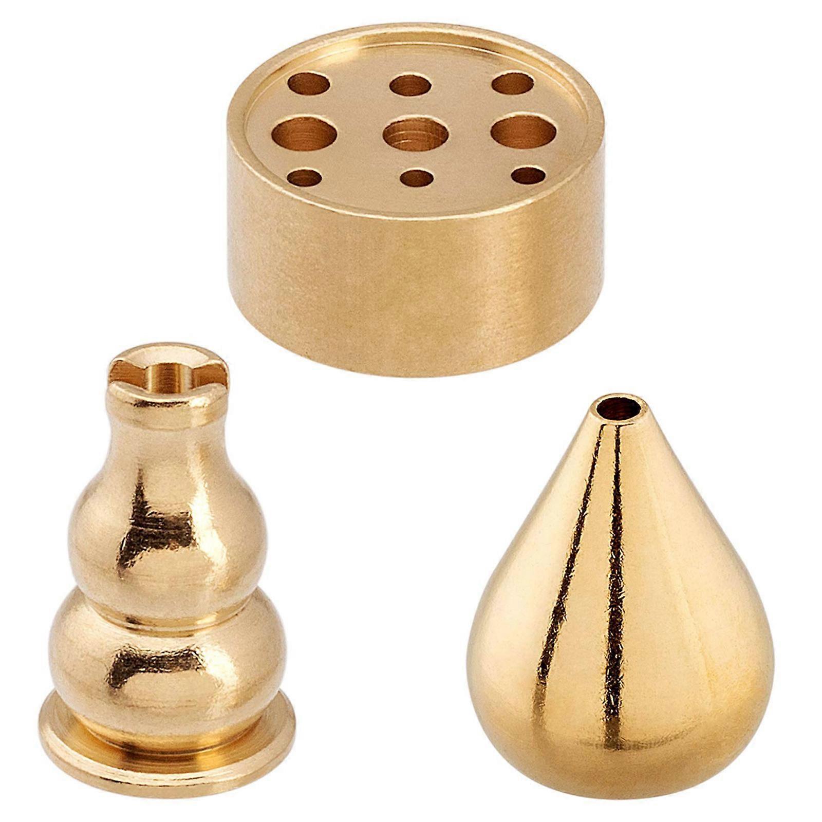 1 Set Mit 3 Verschiedenen Messing-räucherstäbchen Für Räuchergefäße, Inklusive Halterung, Ascheauffangschale Und Aromatherapie-zubehör