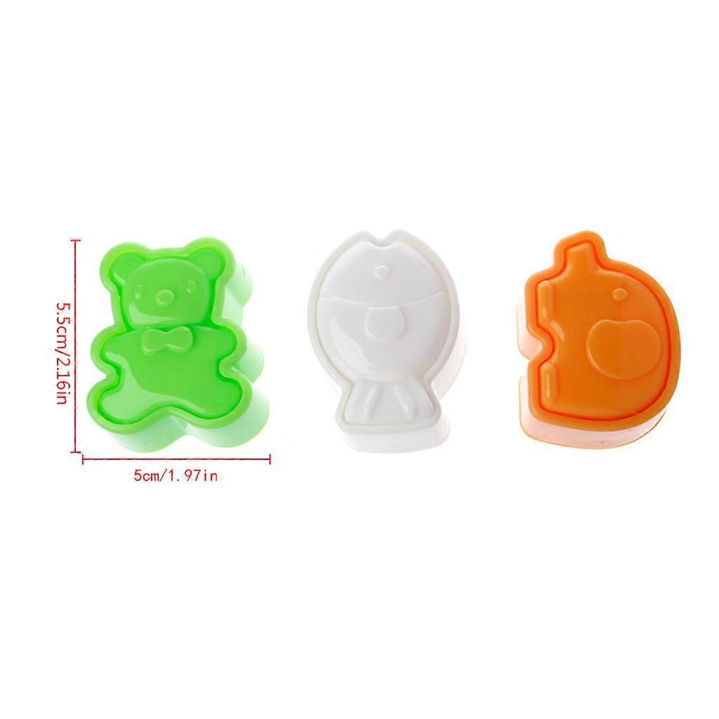 3-teiliges Set Niedlicher Sushi-reisbällchen-formen In Bären-, Elefanten- Und Fischform Zum Backen Und Selberkochen