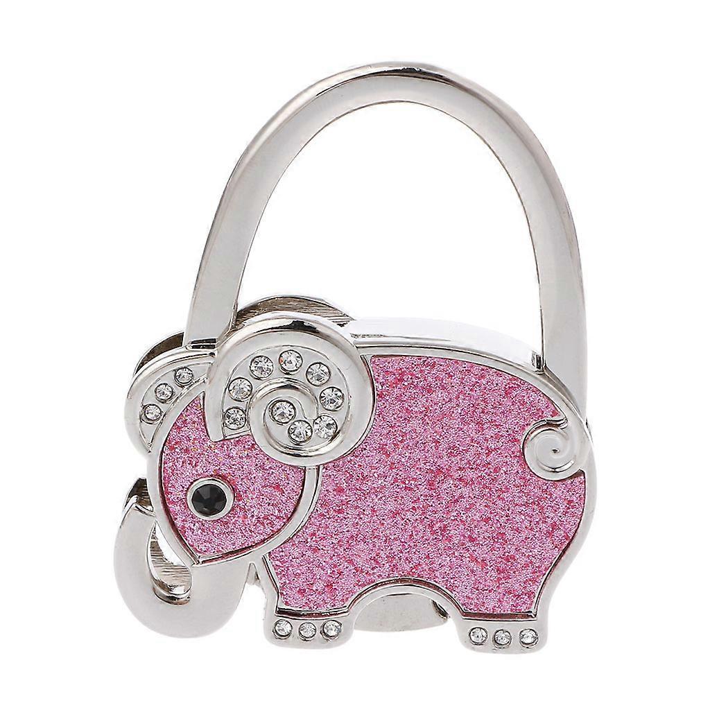 Rosa, Faltbarer Tisch-handtaschenhaken In Elefantenform, Taschenhalter Aus Metall