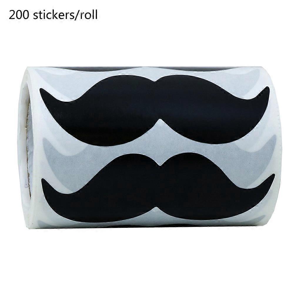 200 Stück/rolle Wasserfeste Schnurrbart-aufkleber, Kreidetafel-etiketten, Aufkleber Für Laptop, Auto, Vase, Küche, Einmachglas