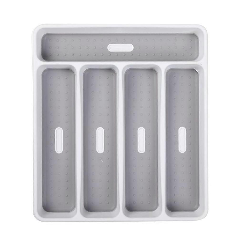 Klassische Kleine Besteckschale, Weiß, 5 Fächer, Symbole Erleichtern Die Sortierung Von Besteck, Küchenutensilien Und Messern, Soft-grip-innenseite Und Rutschfeste Füße, Bpa-frei