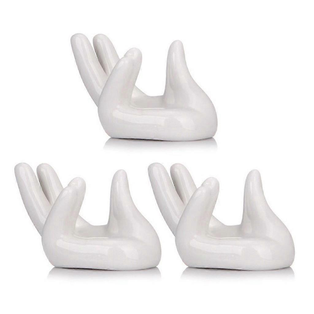 3er-set Keramik-mini-hand-förmige Luftpflanzenhalter, Teefilterständer, Kleine Tillandsien-töpfe, Behälter, Präsentationsständer, Heimdekoration