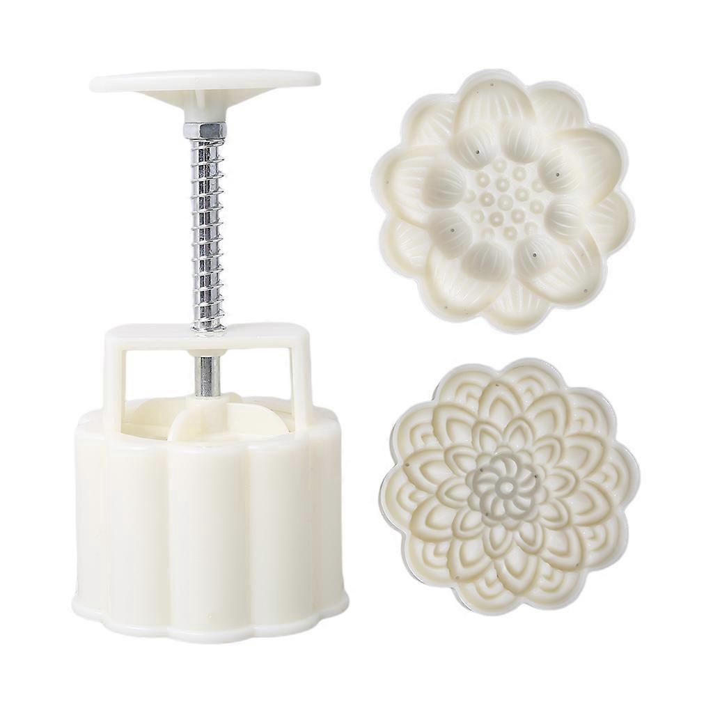 Mondkuchenform, Handgeformte Keksausstecher, Glattes, Exquisites Lotusmuster