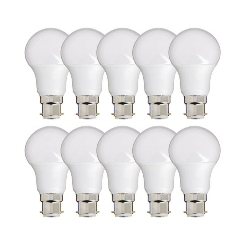 10er-pack Led-lampen A60 E27 (entspricht 60 W), 10 W, Warmweißes Licht 2700 K, Fassung B22, Energiesparend, Quecksilberfrei, Ce-konform