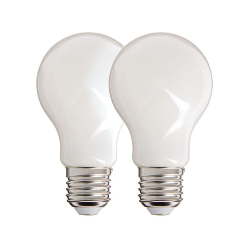 2er-pack Led-filamentlampen A60, Milchglasartig, E27, 806 Lm, 60-w-äquivalent, Farbtemperatur 4000 K (neutralweiß), Energieeffizienzklasse A++