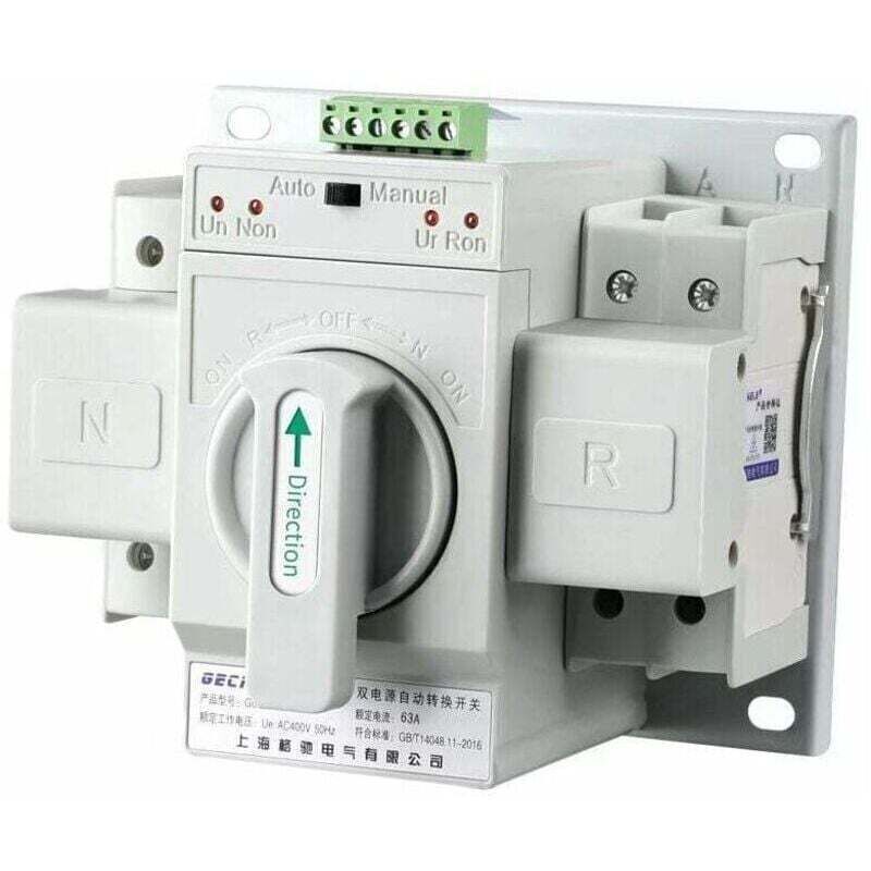 Amxcnoy Automatischer Umschalter – 1 Stück 220 V 63 A 2-poliger Mini-leistungsschalter, Automatischer Umschalter Für Dual-stromversorgung