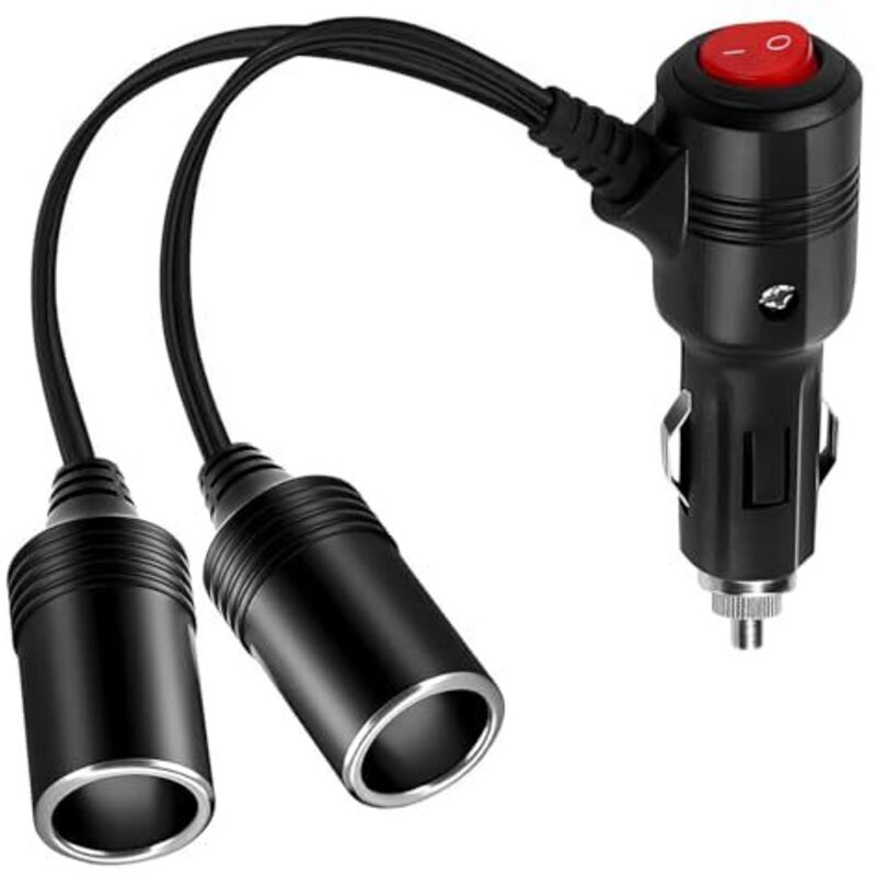Amxcnoy Doppel-zigarettenanzünderbuchse Mit Schalter, Zigarettenanzünderspender, 12v/24v Zigarettenanzünderadapter, Für Auto Und Motorrad