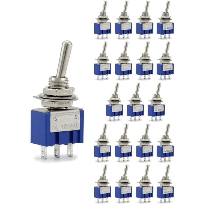 Amxcnoy 20 Wippschalter – Mini-schalter – 125 V 6 A – Ein-ein – 3-polig, 2-positionen – 12-v-wippschalter – Geeignet Für Pkw, Lkw Und Boote – Mts