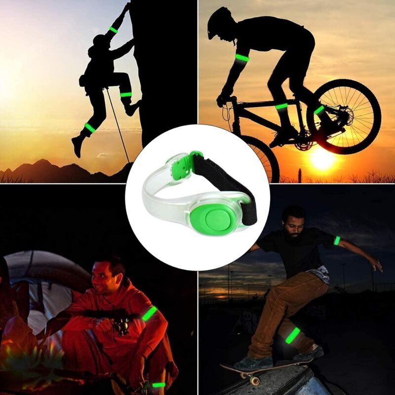 Amxcnoy Led-leuchtarmband [2 Stück], Reflektierendes Led-armband, Verstellbares Sicherheitsarmband Mit Hoher Sichtbarkeit Für Outdoor-sportarten, Radfahren, Spazierengehen, Konzerte Für Kinder Oder Er