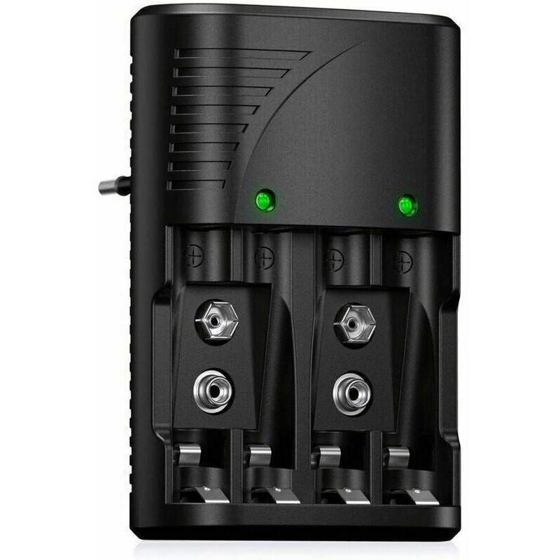 Amxcnoy 6802 Universelles Schnellladegerät Für Ni-mh Aa/aaa/9v-akkus – Led-anzeige – Überhitzungsschutz – Spannung 100–240 V